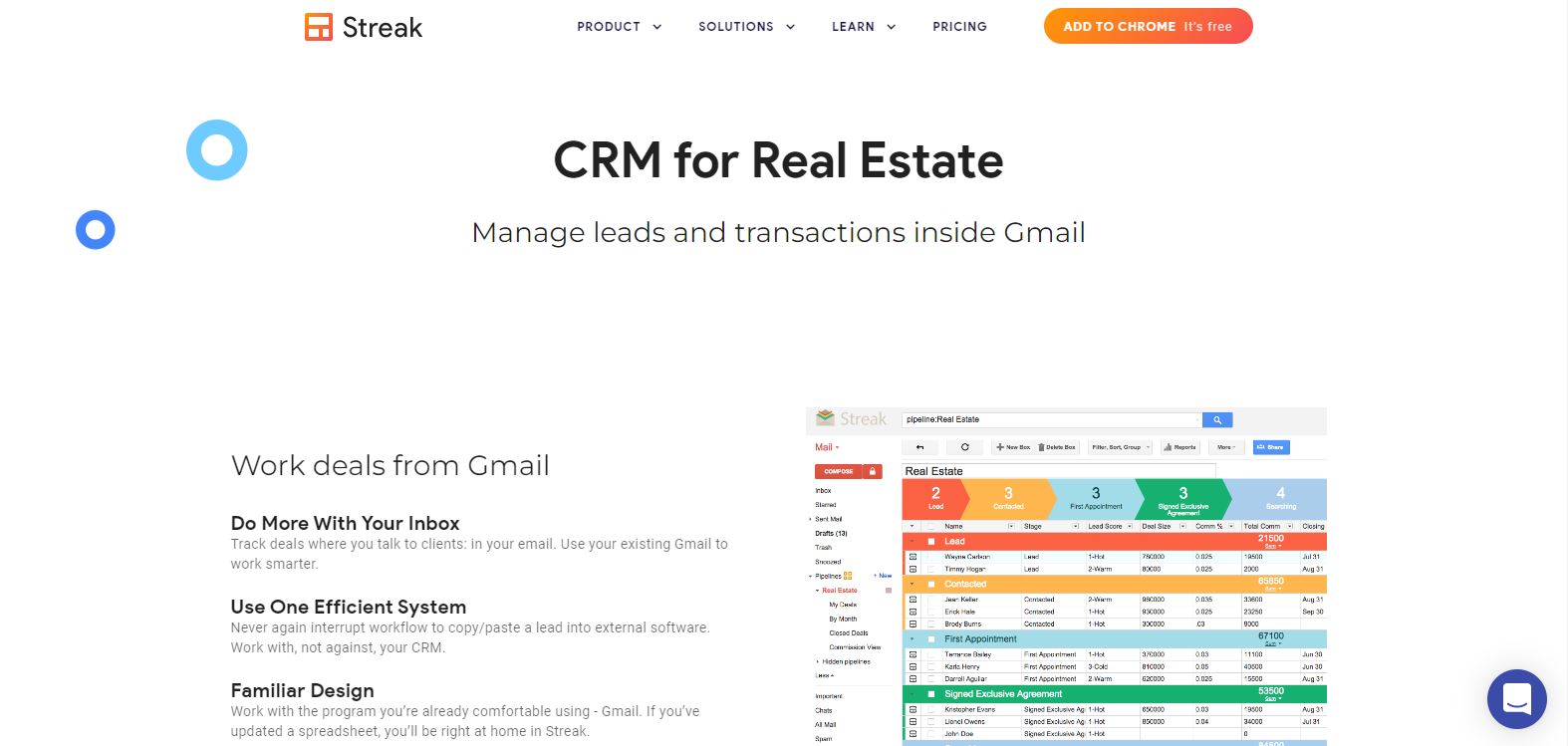 Streak CRM for Real Estate