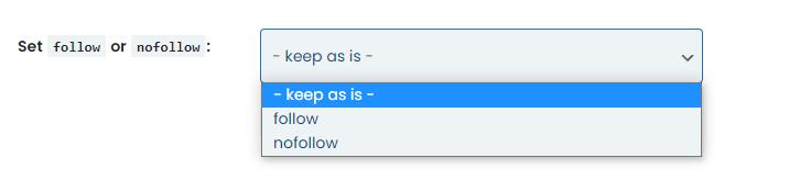 WP Links Set Follow or Nofollow