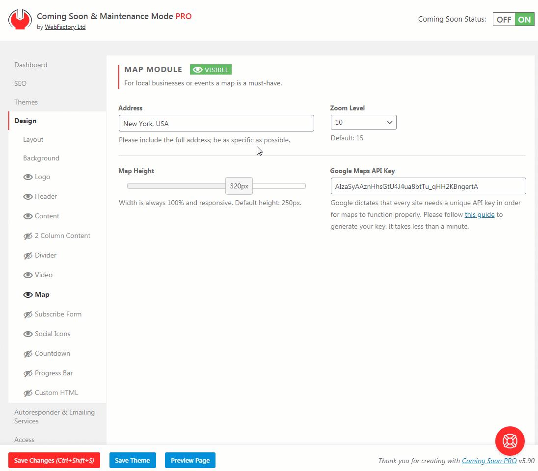 Cooming Soon & Maintenance Mode Page Map Module