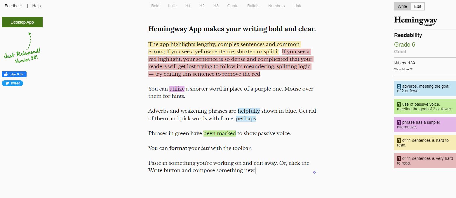 Hemingway App